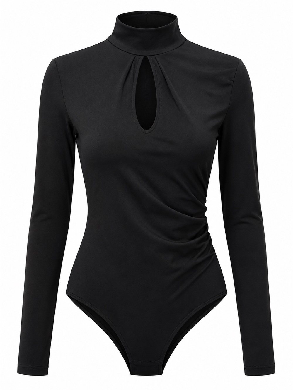 H&M BLACK LONG SLEEVE HIGH NECK KEY HOLE BODYSUIT
